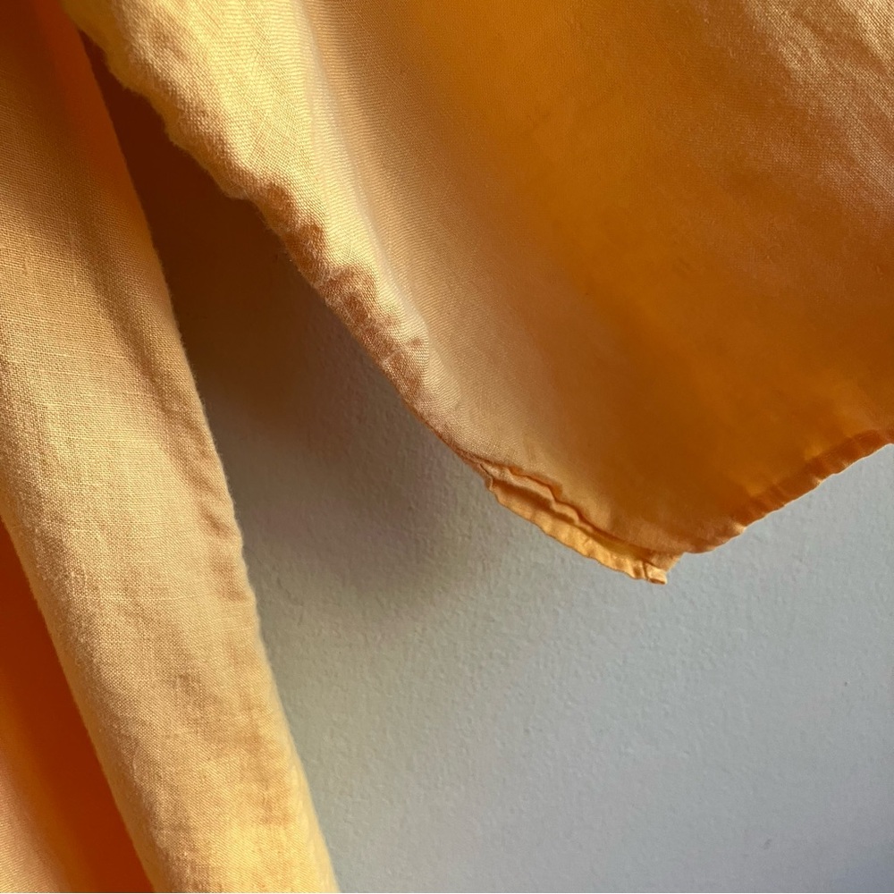 Soft Surroundings 100% Linen Button Front Blouse Size M Orange Tunic Top 24017 - Picture 4 of 8